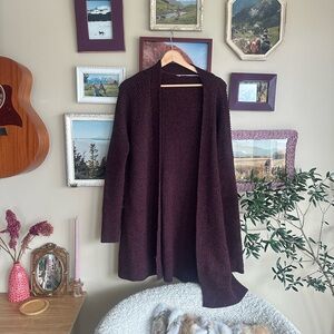 Athleta Deep Burgundy Open-Front Cardigan